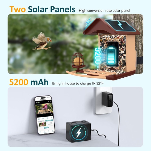 BL01 Bird Feeder with Camera Solar Powered - photo 5