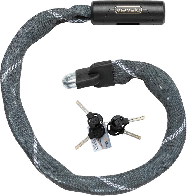 Via Velo 7mm Square Chain Bike Lock - 3.6ft