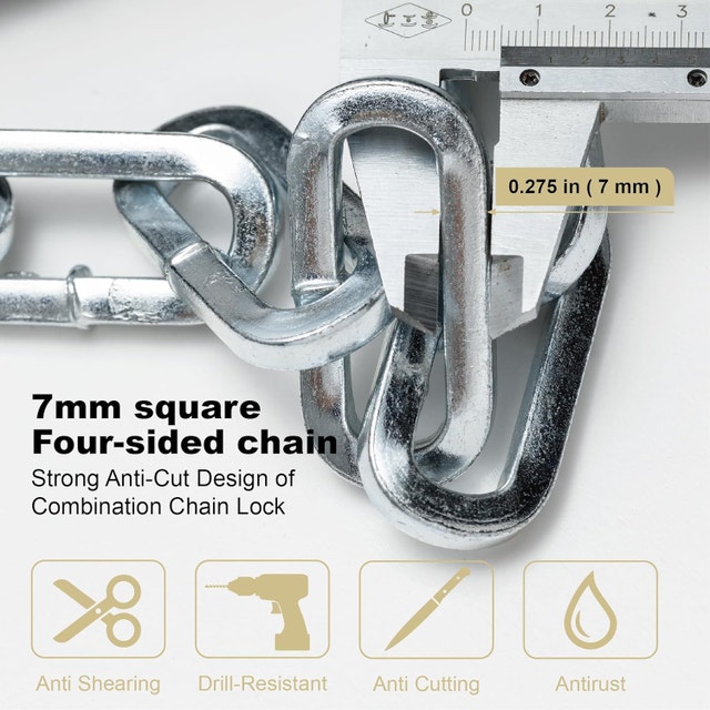 Via Velo 7mm Square Chain Bike Lock - 3.6ft - photo 2