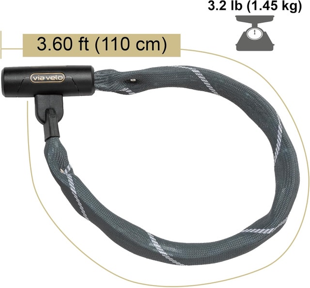 Via Velo 7mm Square Chain Bike Lock - 3.6ft - photo 5