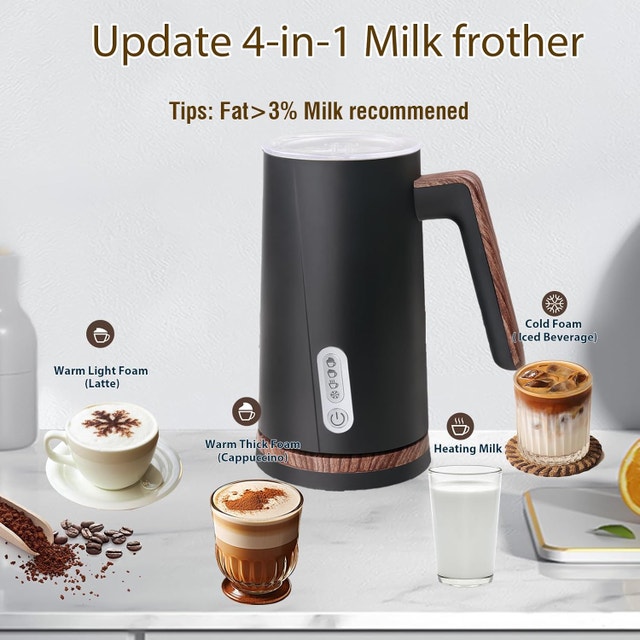 Electric Milk Frother and Steamer, 4-in-1 - photo 4