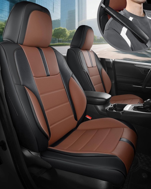 Universal Black Brown Front Car Seat Covers-New - photo 2