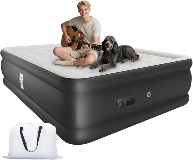 Queen Air Mattress with Built-in Pump 18" Raised