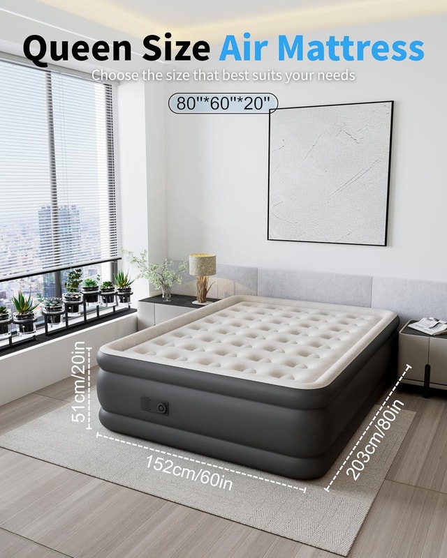 Queen Air Mattress with Built-in Pump 18" Raised - photo 2
