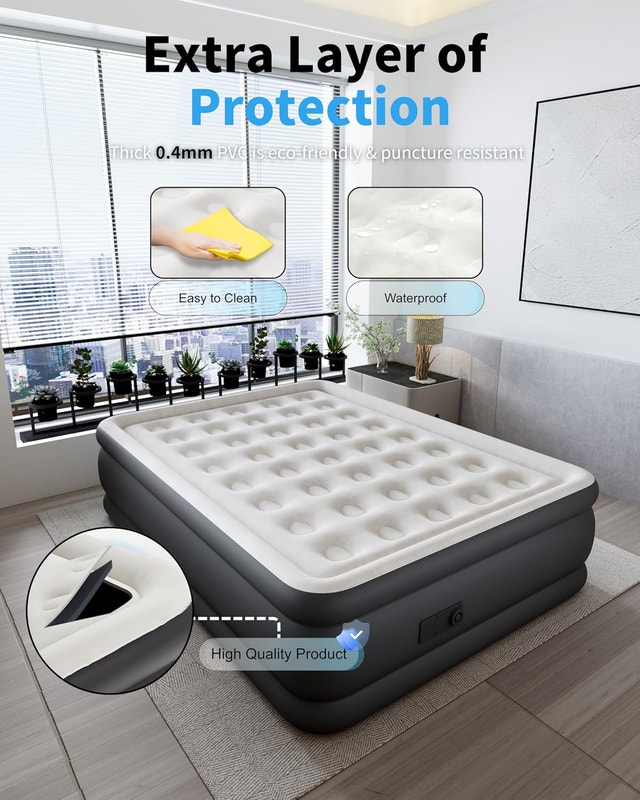 Queen Air Mattress with Built-in Pump 18" Raised - photo 4