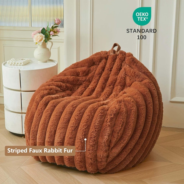 Fluffy Faux Rabbit Fur Bean Bag Chair Cover - photo 4