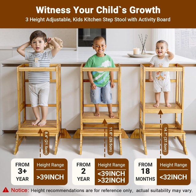 Height Adjustable Kitchen Step Stool for Toddlers - photo 5