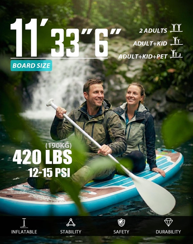 Tuxedo Sailor Inflatable SUP - 420lb Capacity - photo 2