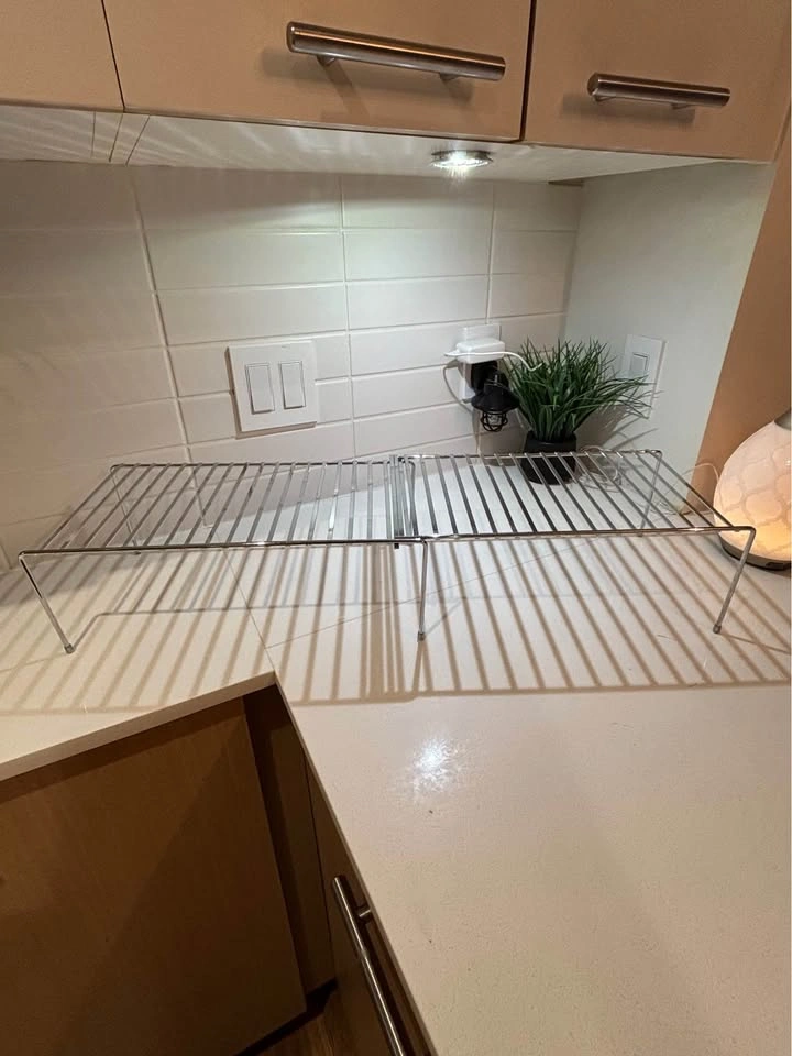 Expandable Chrome Kitchen Shelf Organizer - photo 2