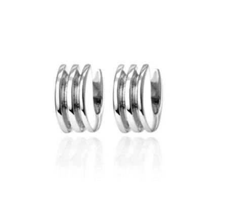 JENNY BIRD Toni Ribbed Huggies Silver Tone MINT
