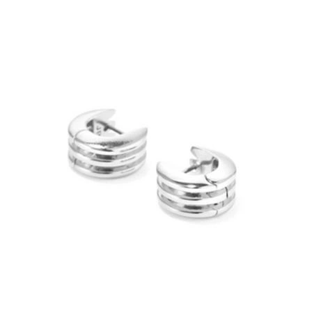 JENNY BIRD Toni Ribbed Huggies Silver Tone MINT - photo 3