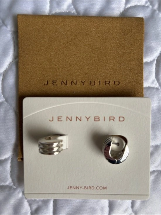 JENNY BIRD Toni Ribbed Huggies Silver Tone MINT - photo 4