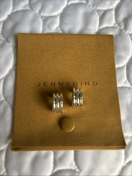JENNY BIRD Toni Ribbed Huggies Silver Tone MINT - photo 5