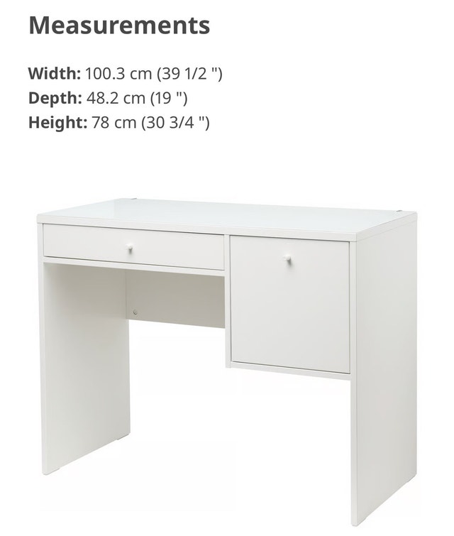 White Dressing Table with Drawer and Storage - photo 3