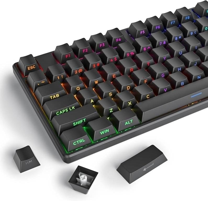 Fogruaden PBT Keycaps Side Print Set, Black, 130 Keys