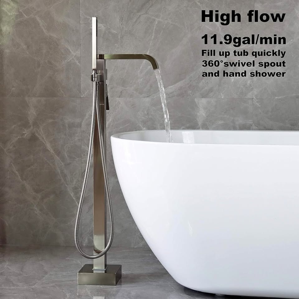 LLGG Freestanding Tub Faucets Brushed Nickel