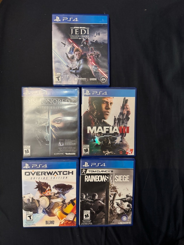 PS4 Games Bundle - Star Wars, Dishonored 2, Mafia III, R6 Siege, - photo 2