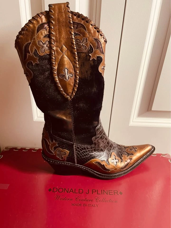 Donald J Pliner Italian Western Boots Sz 7.5