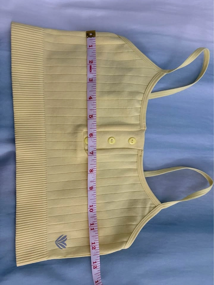 Forever 21 Yellow Ribbed Henley Crop Top Cami - Size Medium - photo 4