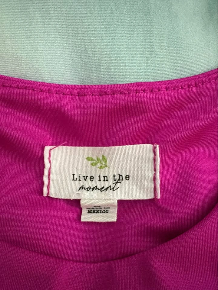 Live in the Moment Magenta Pink Cutout Wrap Tank Top Crop Size M - photo 4