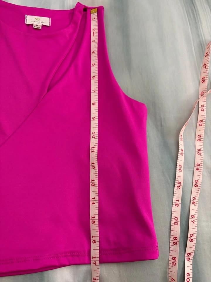 Live in the Moment Magenta Pink Cutout Wrap Tank Top Crop Size M - photo 5
