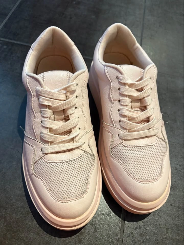 Call It Spring Womens Pink Low Top Sneakers Lace Up Vegan BED Fo - photo 3