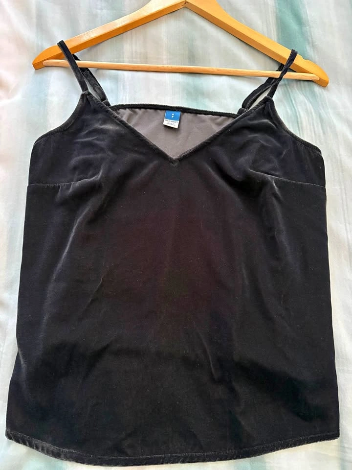 Old Navy Black Velvet Camisole Top Small Petite