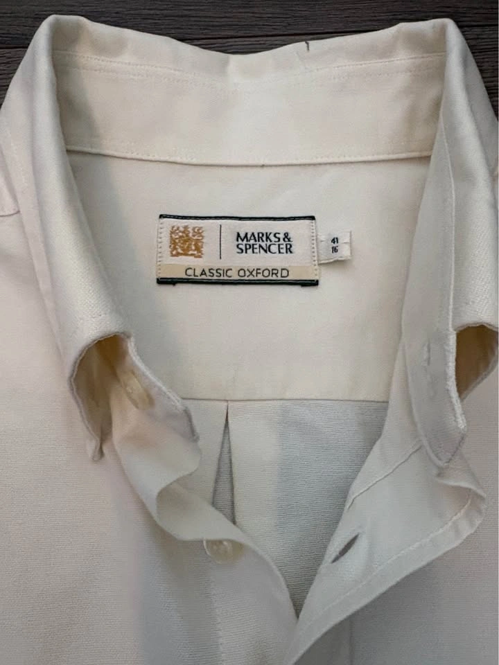 Marks & Spencer Classic Oxford Shirt Cream Size 41/16 - photo 3