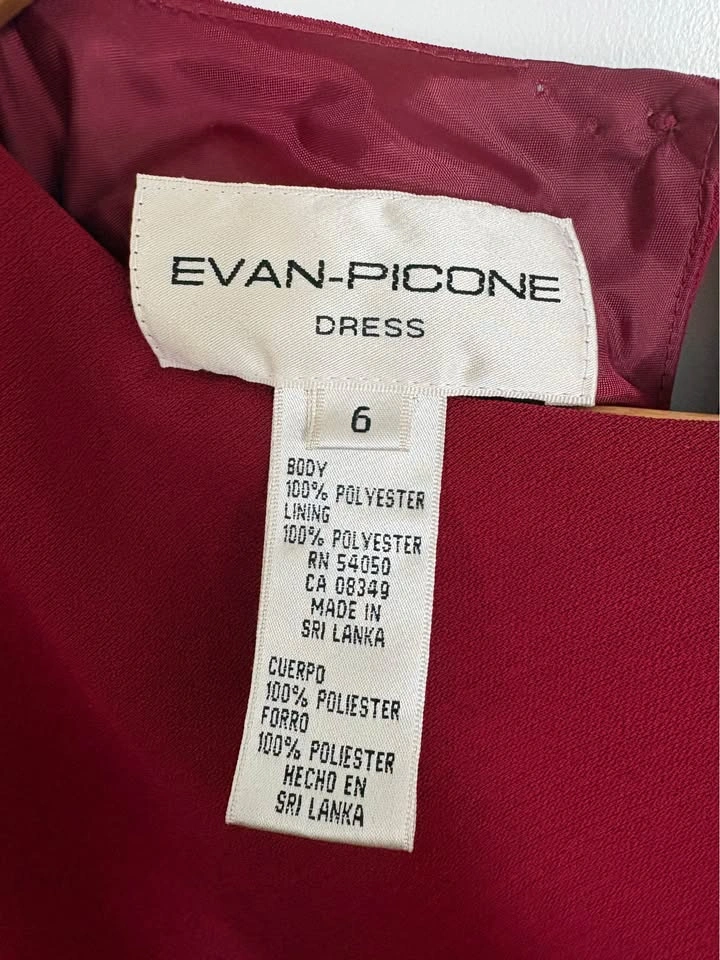 Classic Evan-Picone Dark Red Sleeveless Sheath Dress - Size 6 - photo 3