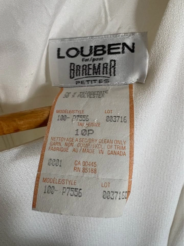 Vintage Louben for Braemar White Textured Career Dress - Size 10 - photo 5