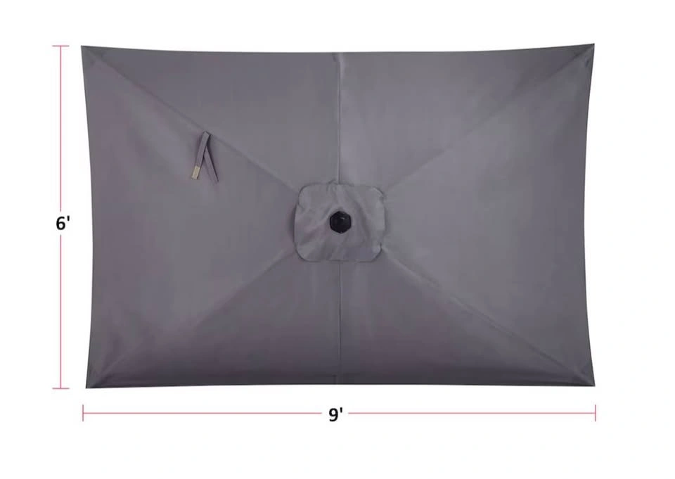 NEW CANVAS 6x9 Rectangular Patio Umbrella - Grey - photo 2