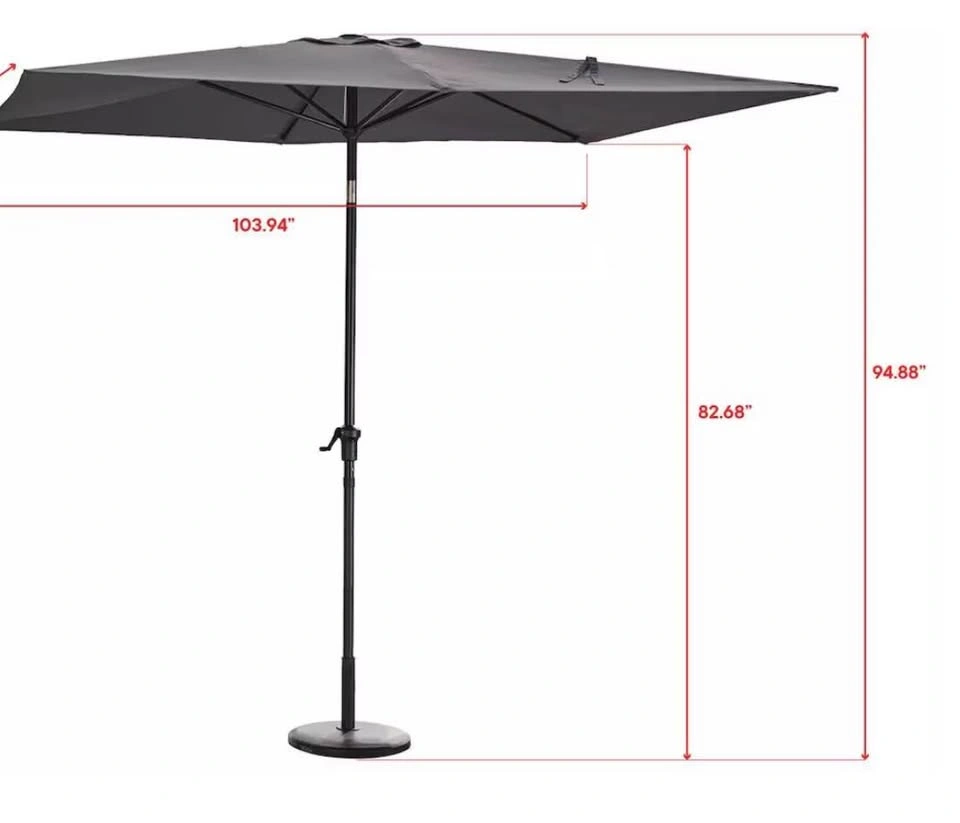 NEW CANVAS 6x9 Rectangular Patio Umbrella - Grey - photo 3