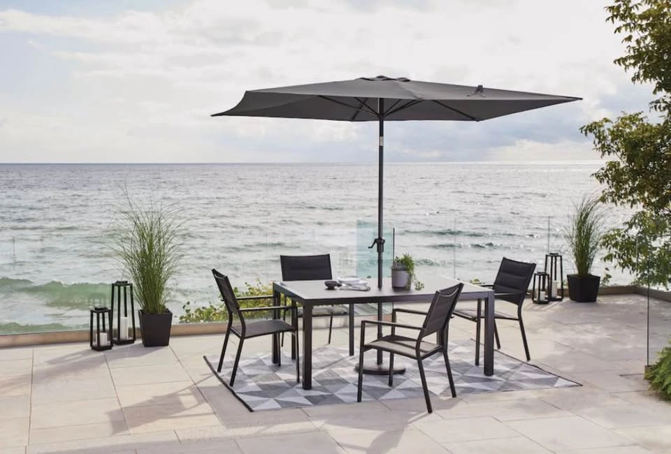 NEW CANVAS 6x9 Rectangular Patio Umbrella - Grey - photo 4