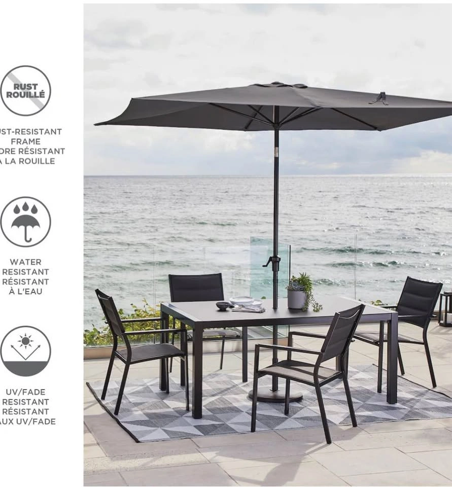 NEW CANVAS 6x9 Rectangular Patio Umbrella - Grey - photo 5