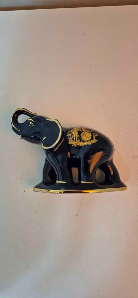 Set of 3 Vintage Limoges France Cobalt Blue & 22K Gold Elephant - photo 3