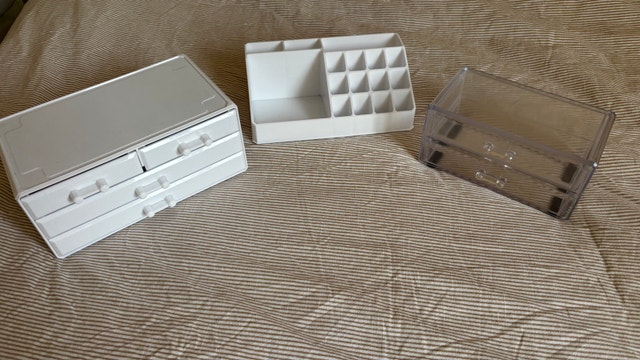 White Clear Makeup Stationary Storage Organizer w/ Drawers - photo 4