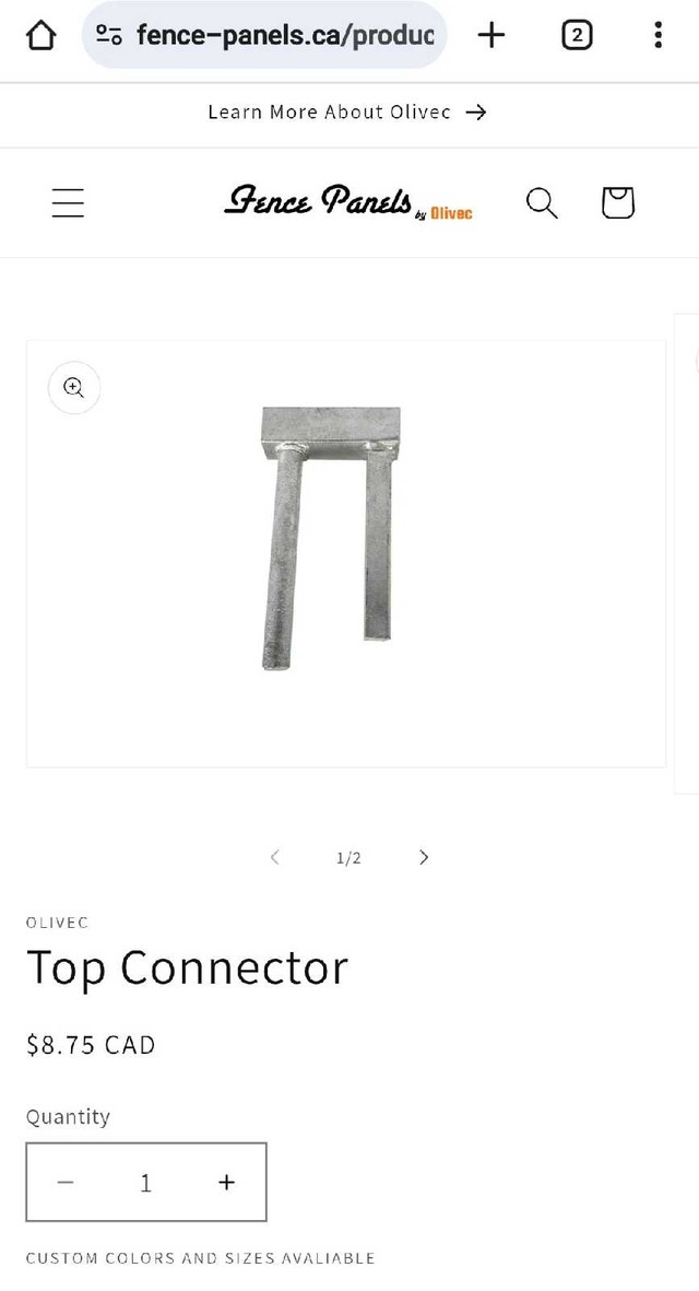 temporary fence - top connector, coupler