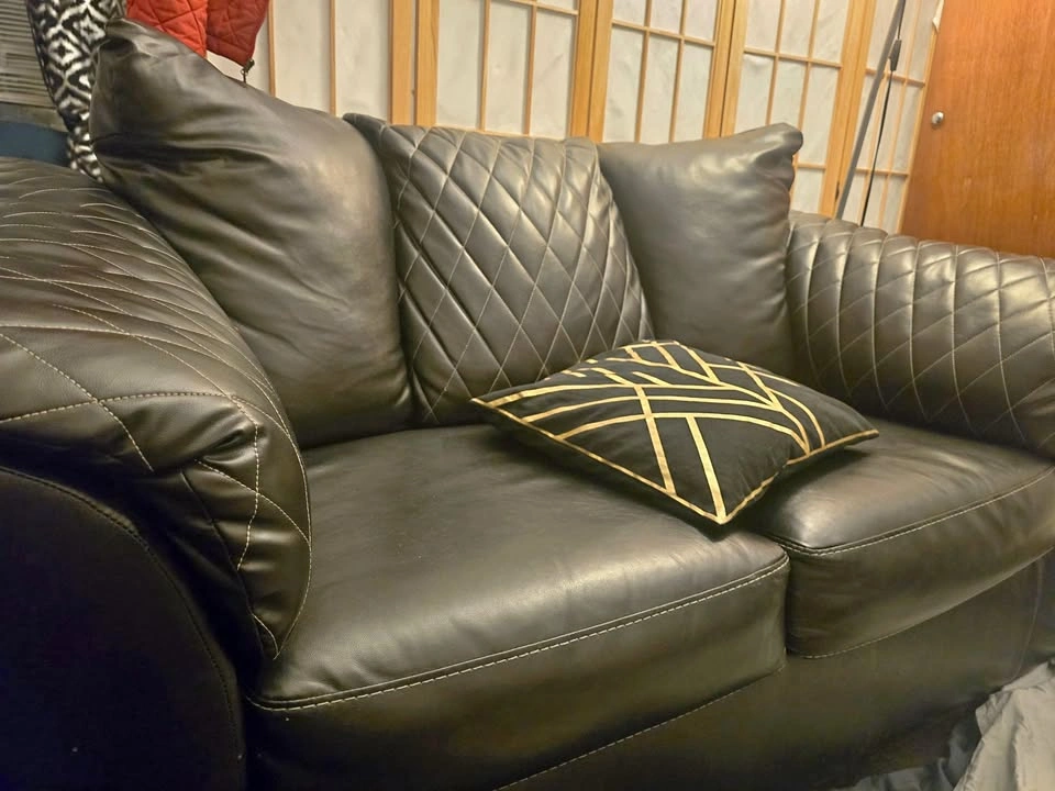 Black leather couch