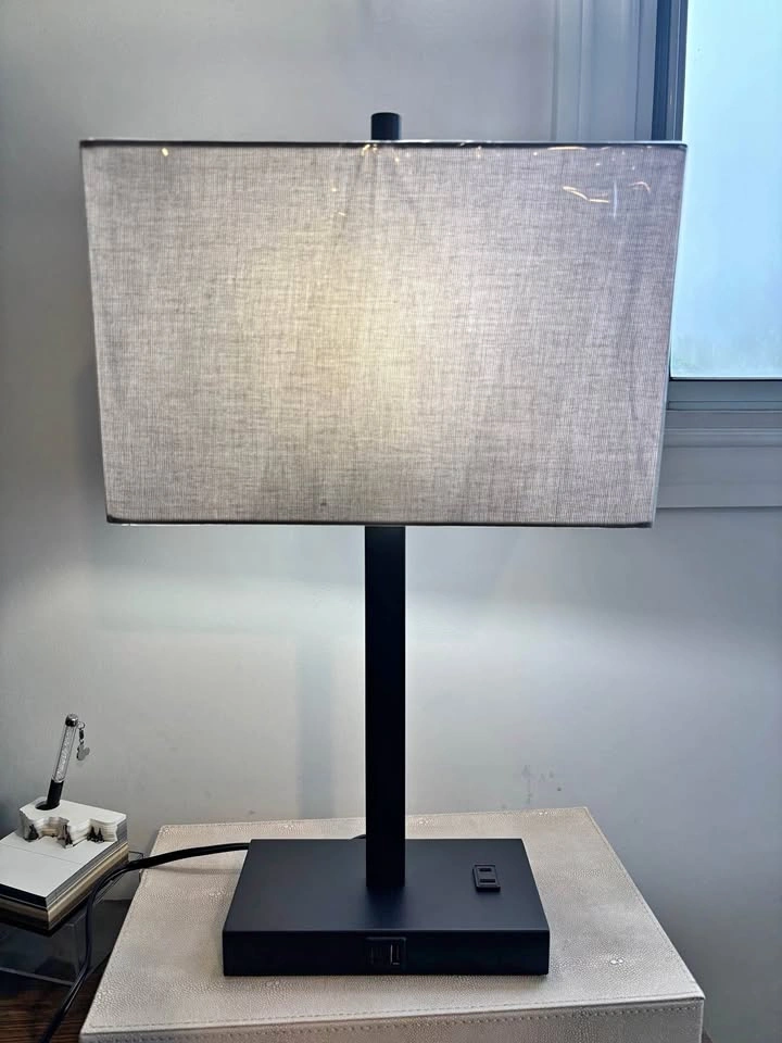 Set of 2 Touch Lamps w/ USB & AC Outlets