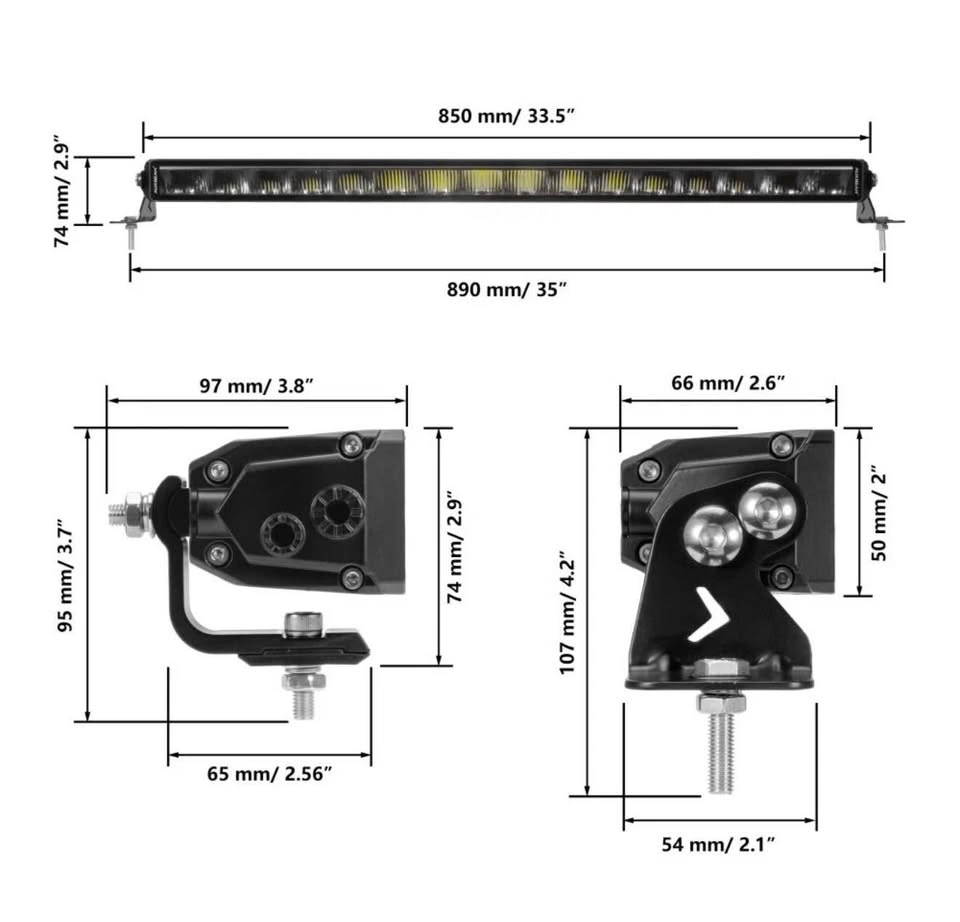 Auxbeam 32" 183W LED Light Bar White / Amber DRL - photo 5