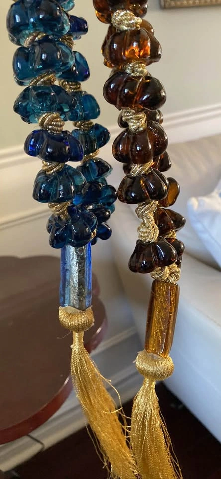 Tasbah Handmade Turquoise Blown Art Glass Prayer Beads VTG 33" K - photo 2