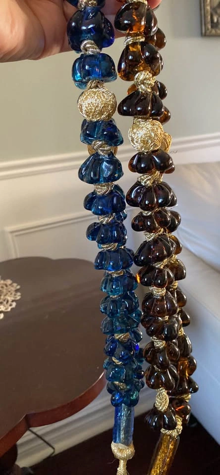 Tasbah Handmade Turquoise Blown Art Glass Prayer Beads VTG 33" K - photo 3