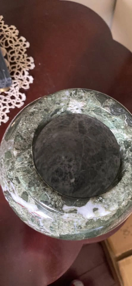 Radicaln Marble Urn 8"x4" Black Handmade Large Memorial Funeral - photo 3