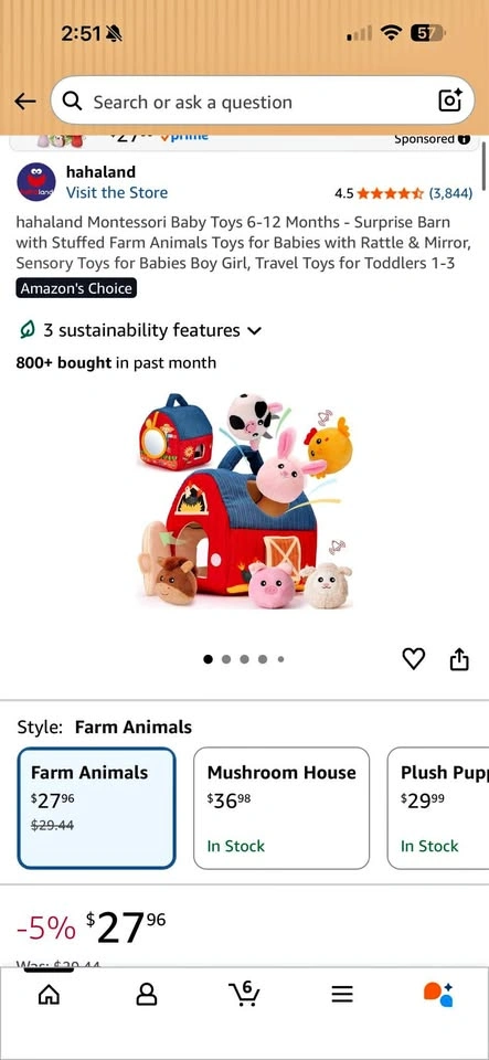 Montessori Baby Toys 6-12 Months - Surprise Barn