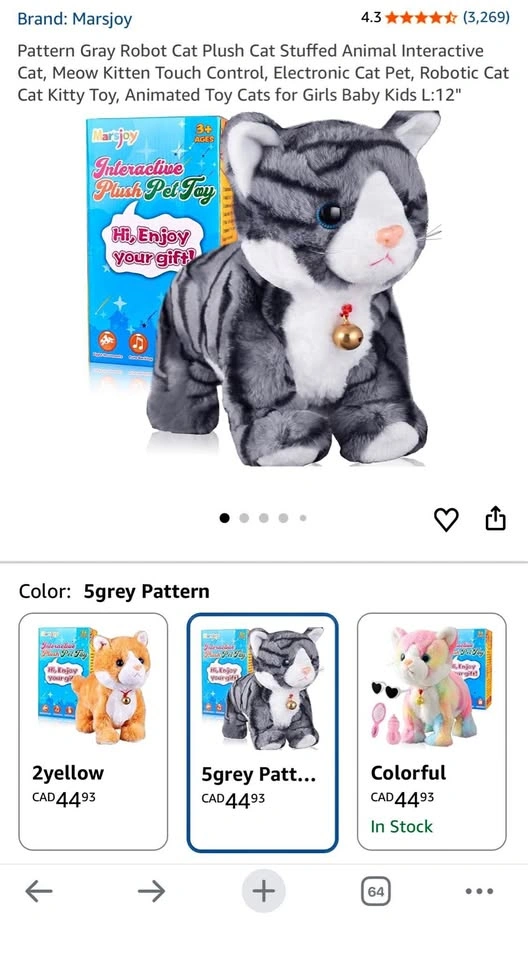 Cat Plush Animal Interactive Cat