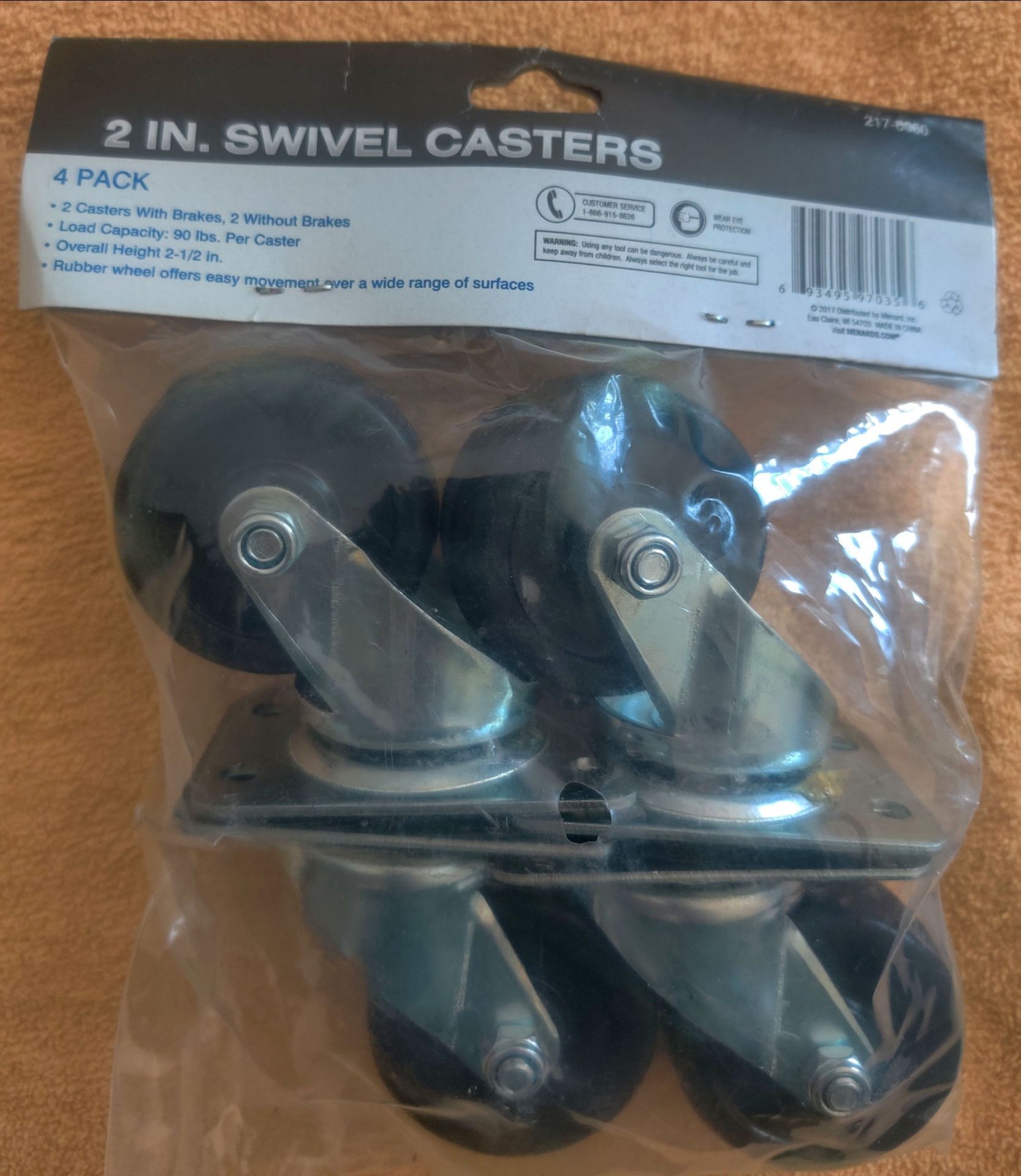 2 Inch Swivel Casters 4 Pack - photo 2