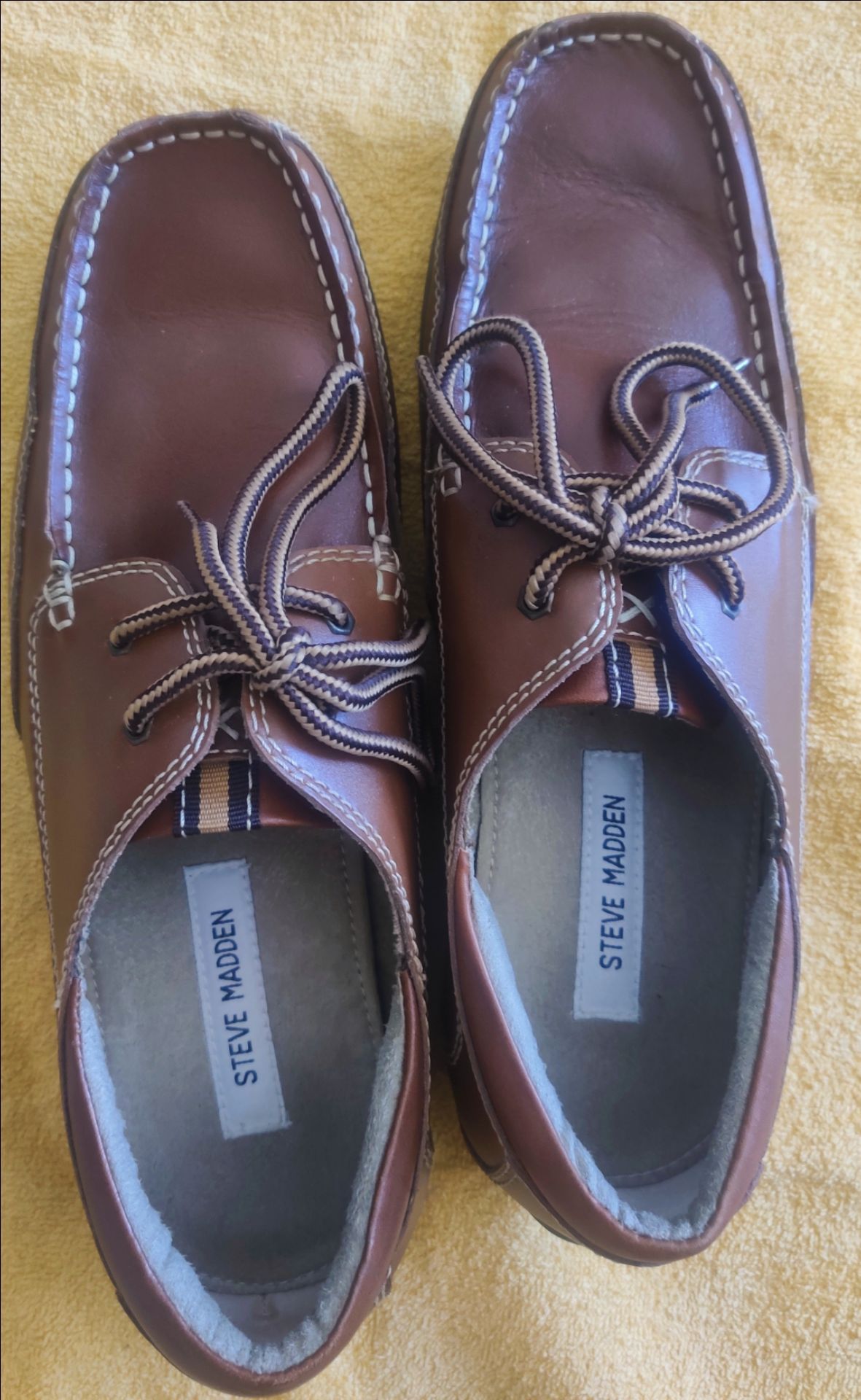 Steve Madden Men’s Leather Boat Shoes, Size 10