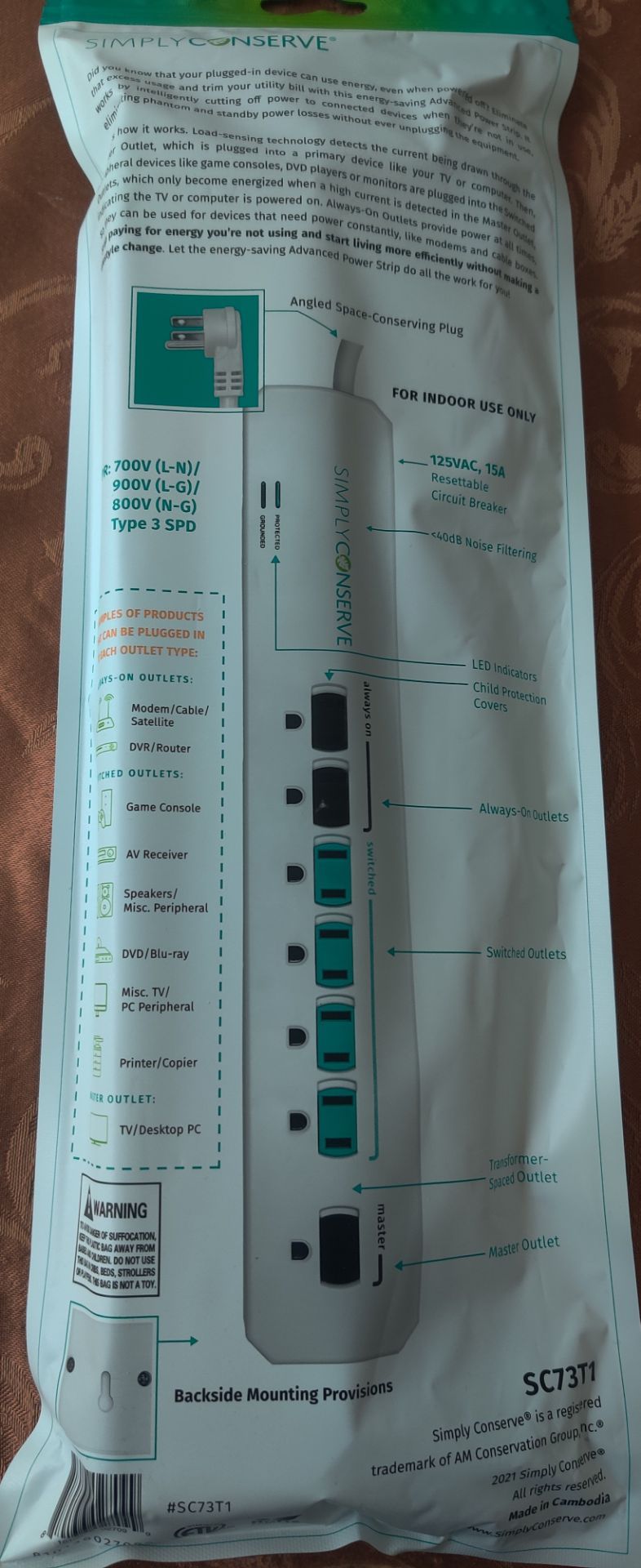 Simply Conserve 7-Outlet Advanced Power Strip ⚡🔌 - photo 2