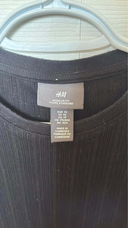 XS H&M Textured T-Shirt - photo 2