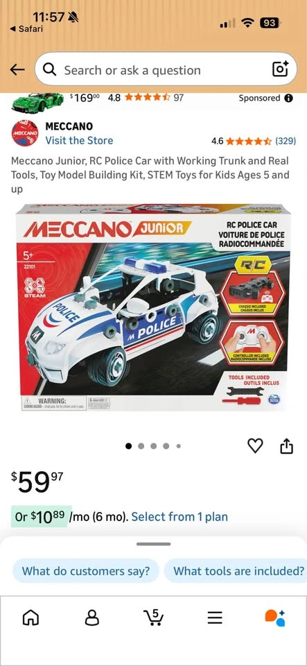 Meccano RC Police Car Building Kit - photo 3